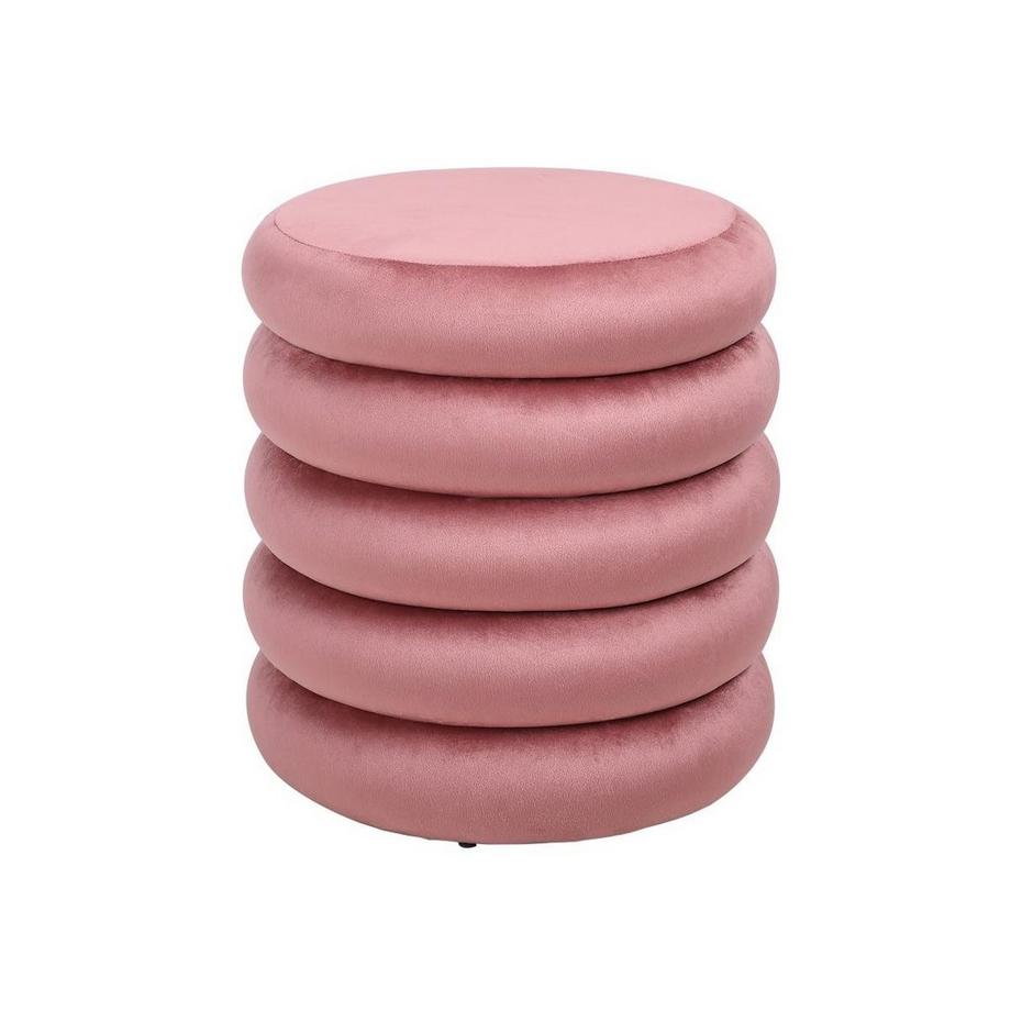 Vente-unique Pouf en velours rose ECAMBI  