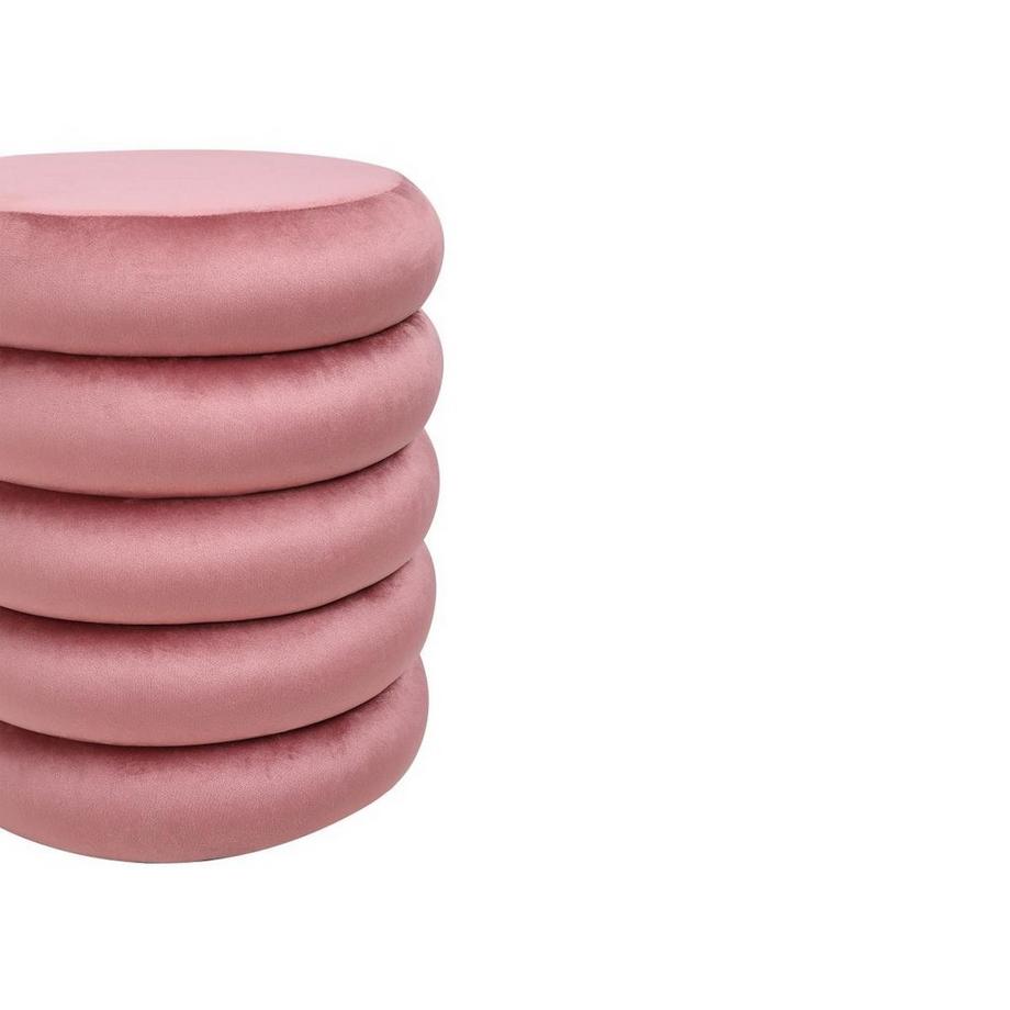 Vente-unique Pouf en velours rose ECAMBI  