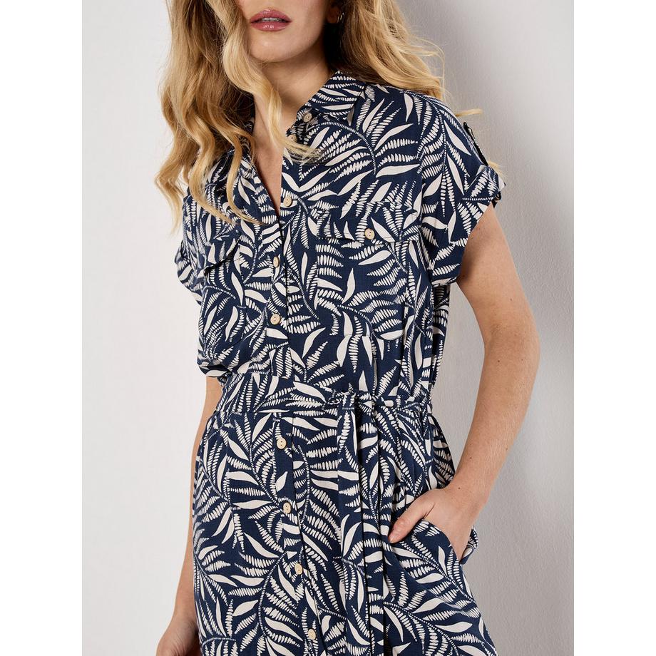 APRICOT Robe Midi Imprimé Feuilles  
