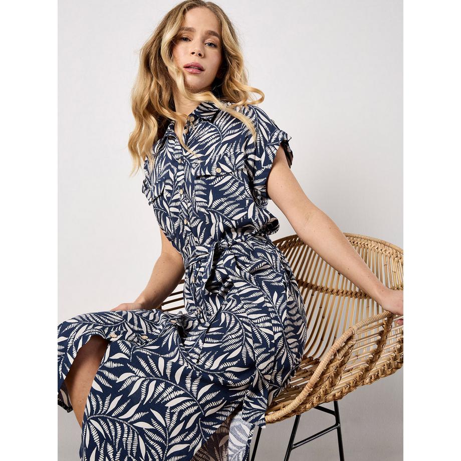 APRICOT Robe Midi Imprimé Feuilles  