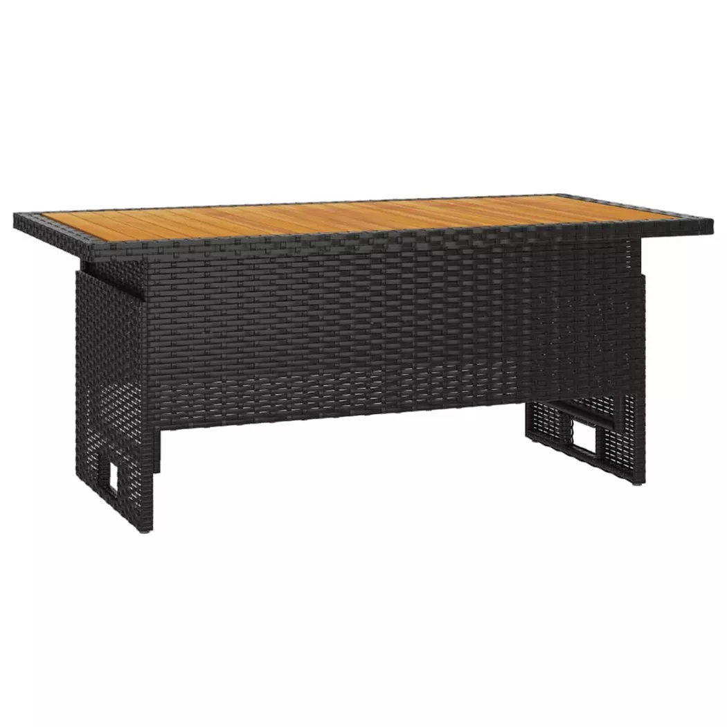VidaXL - Gartentisch poly-rattan, One Size, Schwarz
