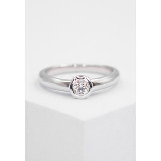 MUAU Schmuck  Solitaire Ring Diamant 0.20ct. Weissgold 750 