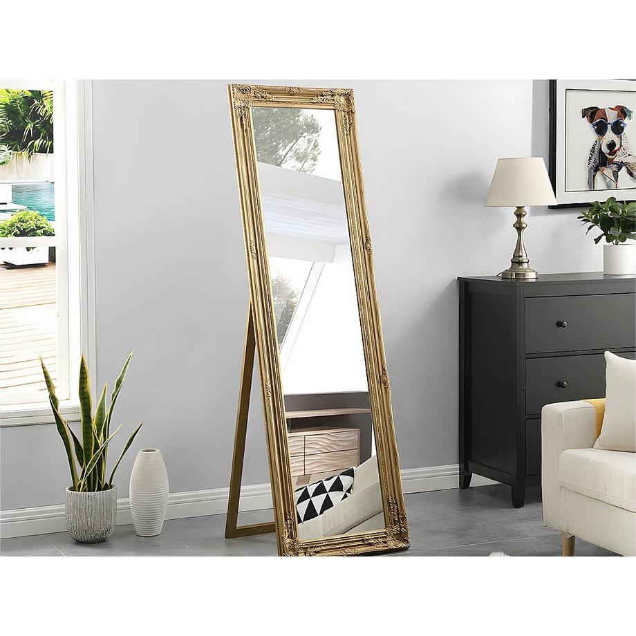 OZAIA Miroir sur pied en bois d'eucalyptus HONORE 1Doré  