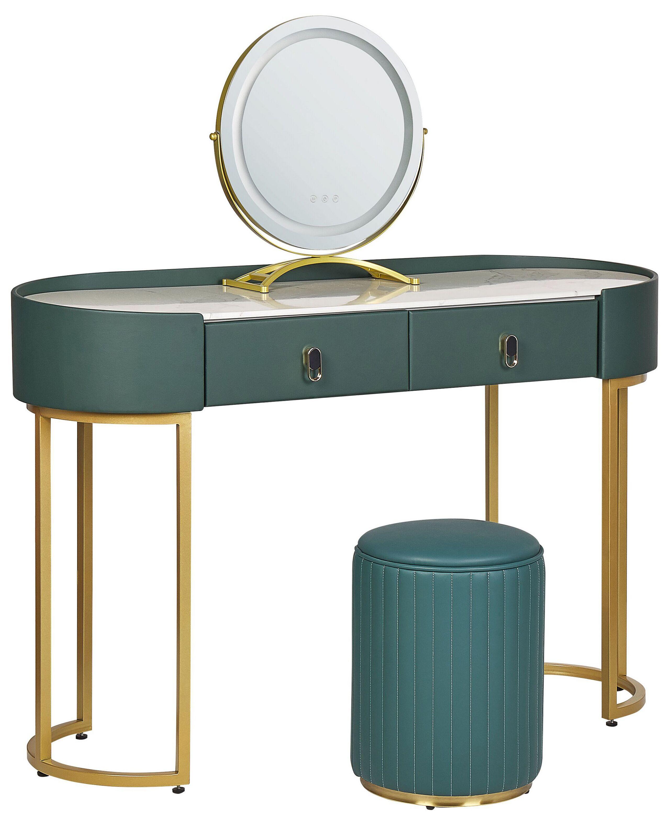 Image of Schminktisch Aus Mdf-platte Glamourös Vinax Unisex Waldgrün ONE SIZE