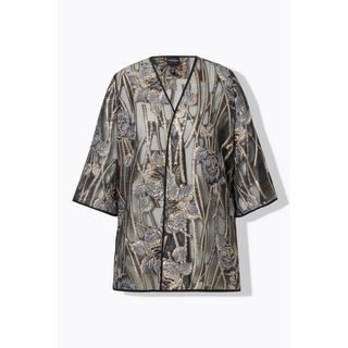 Ulla Popken Giacca Aperta Pizzo Scollo V Maniche 3/4  