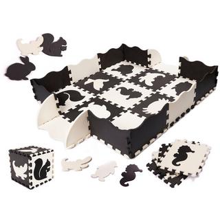 Gameloot  Tapis en mousse/parc pour enfants 25 pièces - Noir/Blanc 