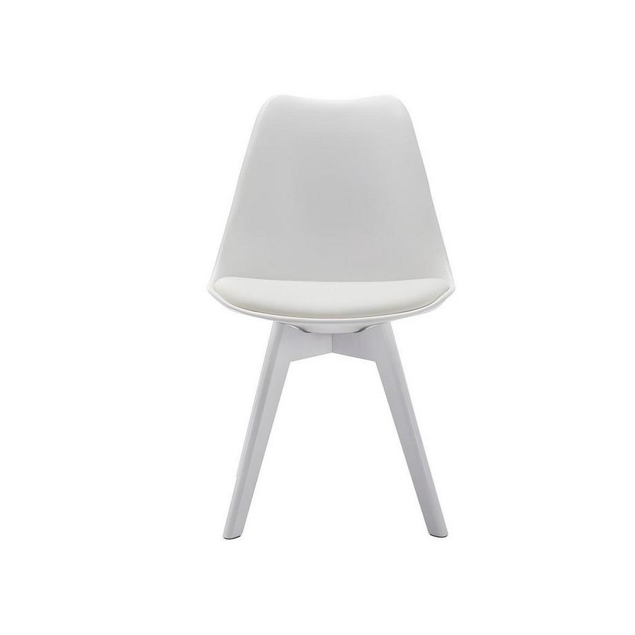 Vente-unique Sedie in Polipropilene e Faggio Bianco piedi Bianchi Lotto di 2 JODY  