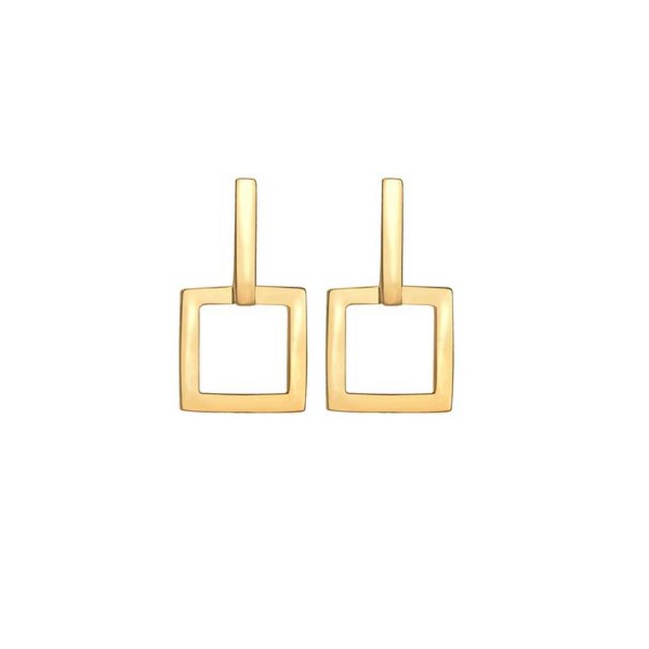 Elli  Boucles d'Oreilles Créoles Carrée Géo Look 