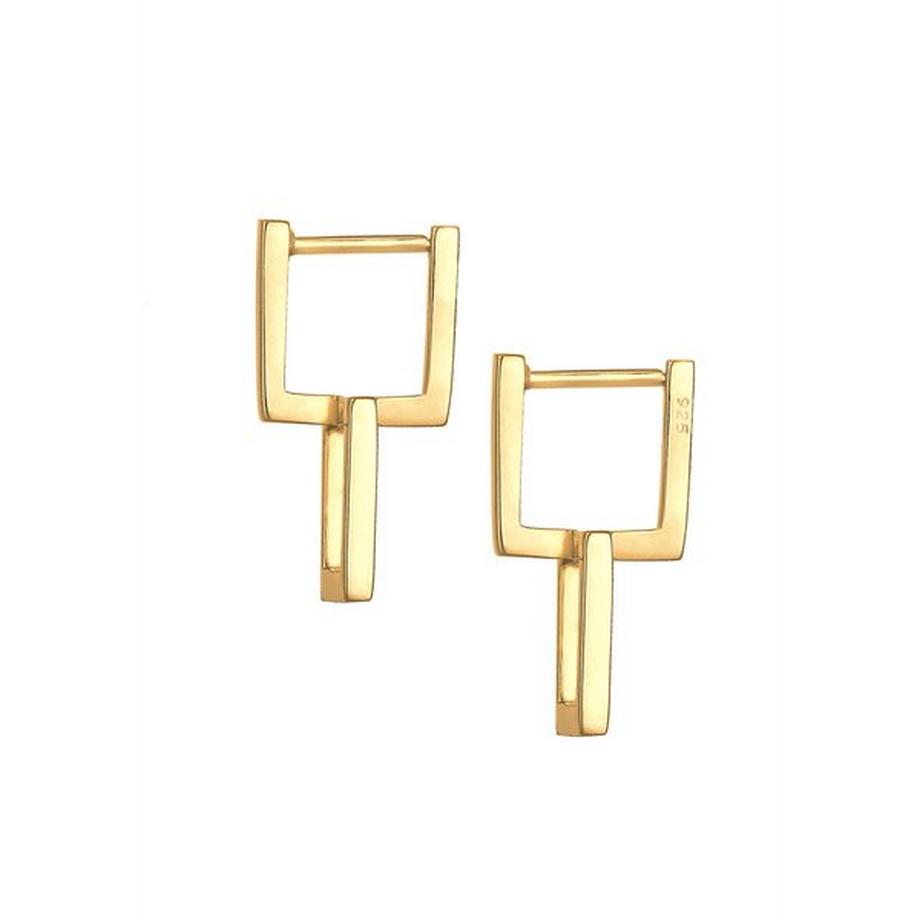 Elli  Boucles d'Oreilles Créoles Carrée Géo Look 