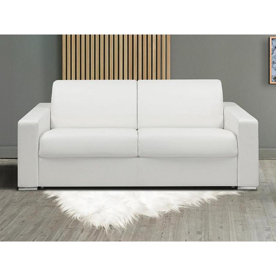 LINEA SOFA Canapé 2 places conible express en simili CALITO Couchage lattes larges Matelas  