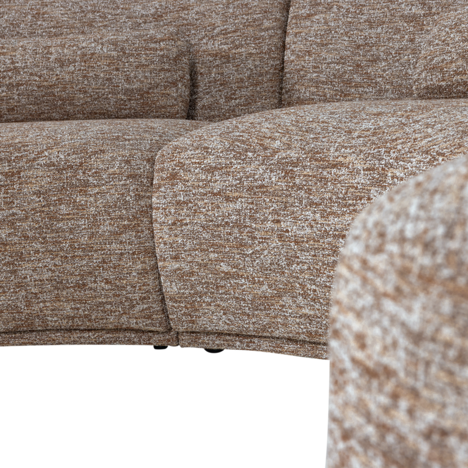 mutoni Sofa Batavier halbrund 6-Sitz Melange hellbraun 320  
