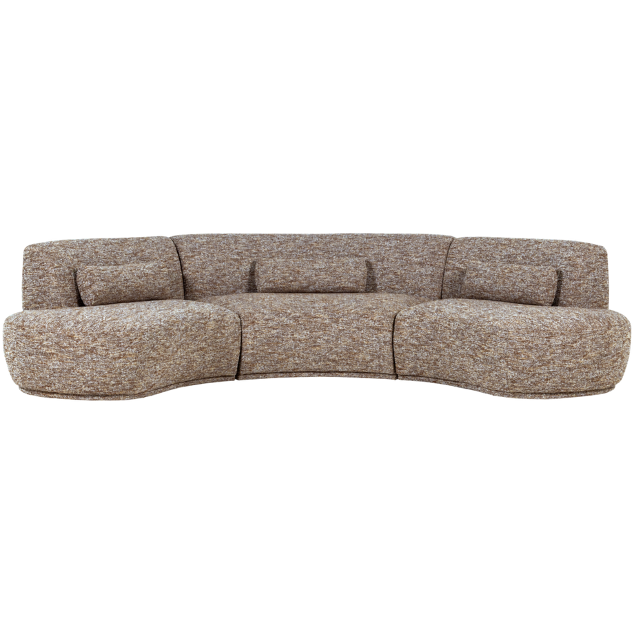 mutoni Sofa Batavier halbrund 6-Sitz Melange hellbraun 320  