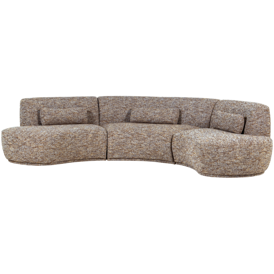 Sofa Batavier halbrund 6-Sitz Melange hellbraun 320