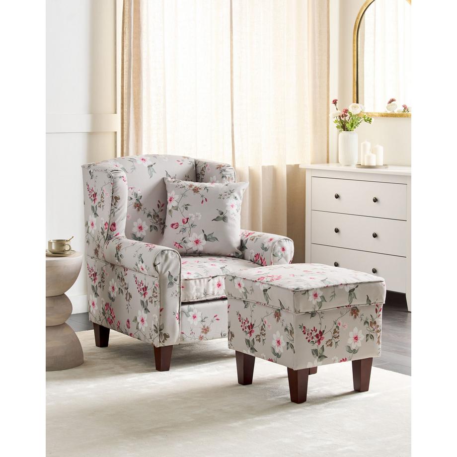 Beliani Ohrensessel aus Stoff Retro HAMAR  