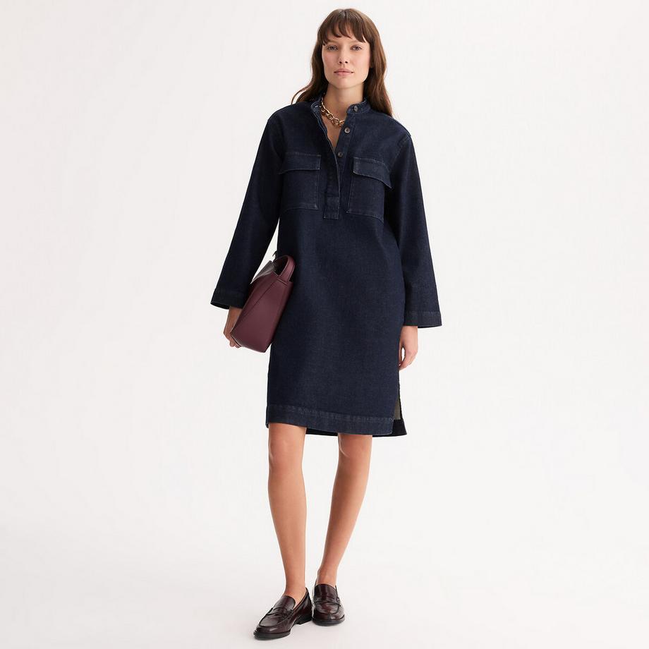 La Redoute Collections Robe droite en denim à manches longues  
