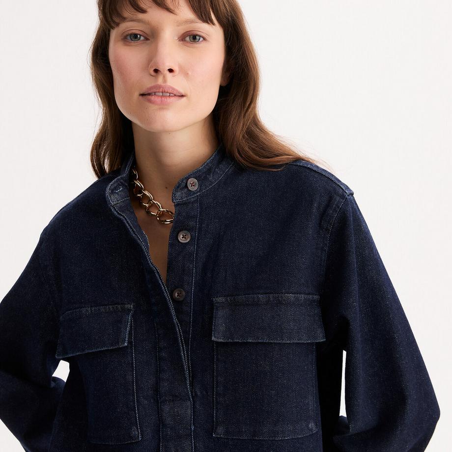La Redoute Collections Robe droite en denim à manches longues  