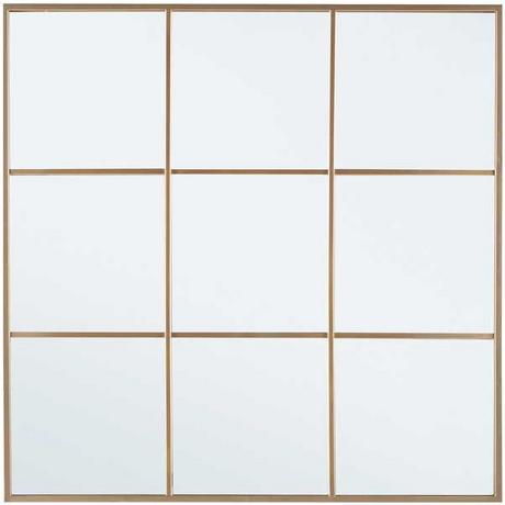 mutoni Miroir Nucleos carré avec cadre Or 90x90  