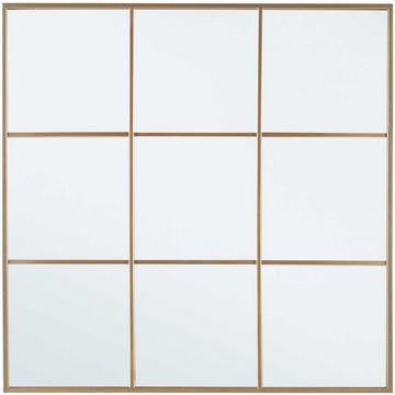 Spiegel Nucleos quadratisch mit Rahmen Gold 90x90