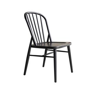 Tikamoon Set di 2 sedie a listelli in acacia massello nero Leonor  