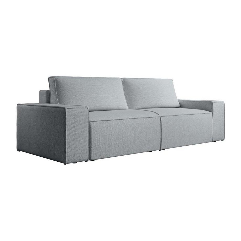 Vente-unique Canapé 4 places convertible en tissu texturé gris AMELIA  
