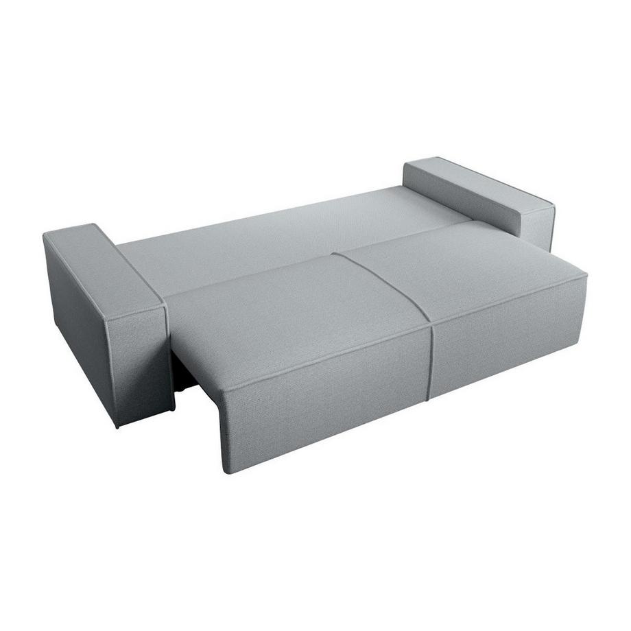 Vente-unique Canapé 4 places convertible en tissu texturé gris AMELIA  