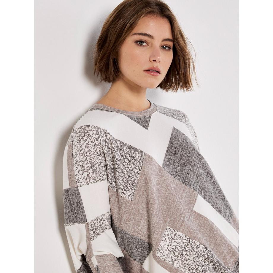 APRICOT Top in jersey a maniche a pipistrello geometrico  