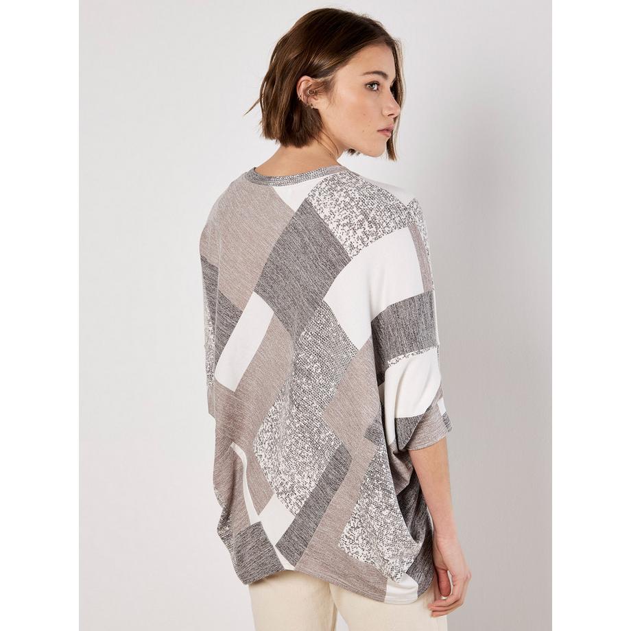 APRICOT Top in jersey a maniche a pipistrello geometrico  