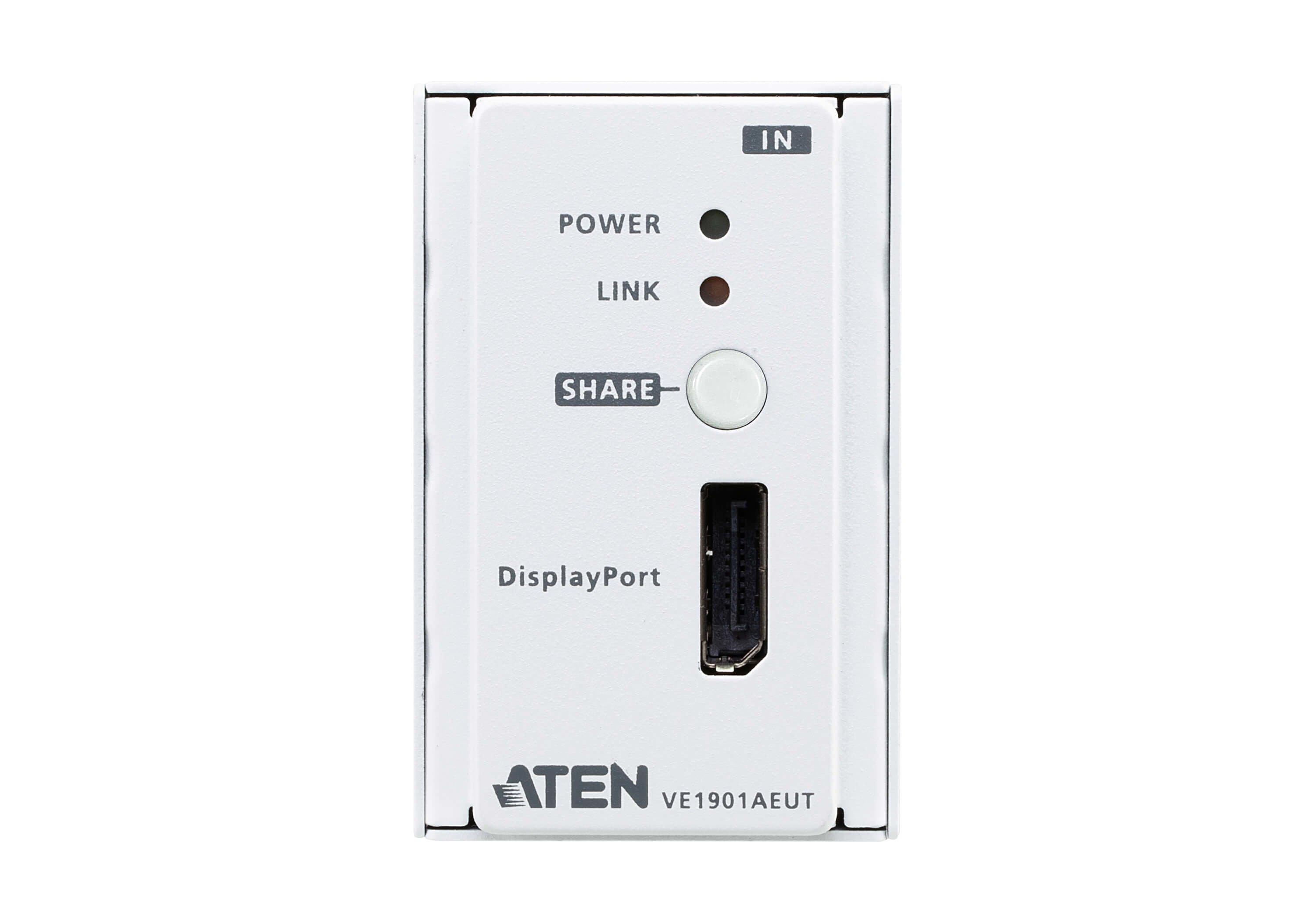 ATEN  ATEN Transmetteur DisplayPort HDBaseT-Lite avec plaque murale EU/PoH 