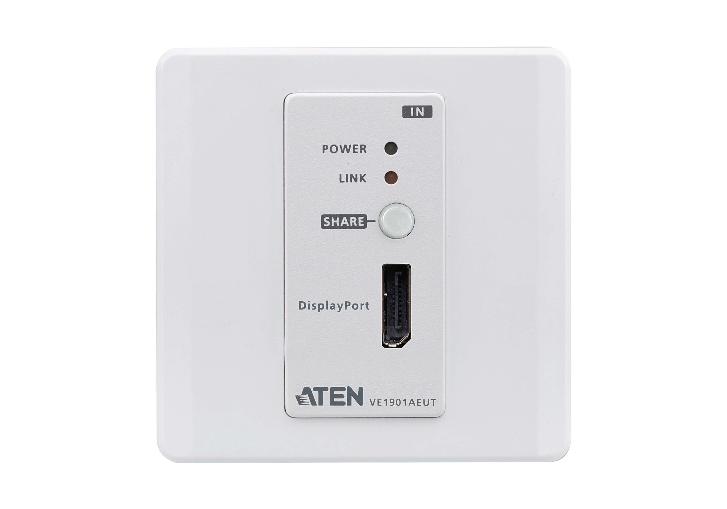 ATEN  ATEN Transmetteur DisplayPort HDBaseT-Lite avec plaque murale EU/PoH 