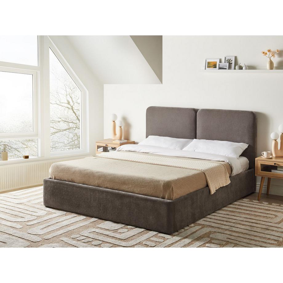 Beliani Lit ottoman en Tissu chenille  ARBOIS  