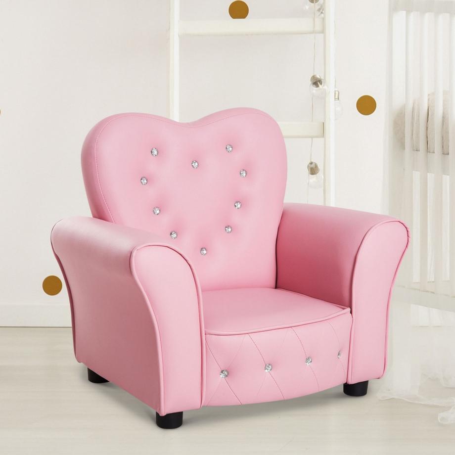 Northio Kindersofa Prinzessin Herzförmiger Kindersessel In Rosa, Gemütliches Kinderzimmer Sofa, L59Xb41,5Xh49Cm  