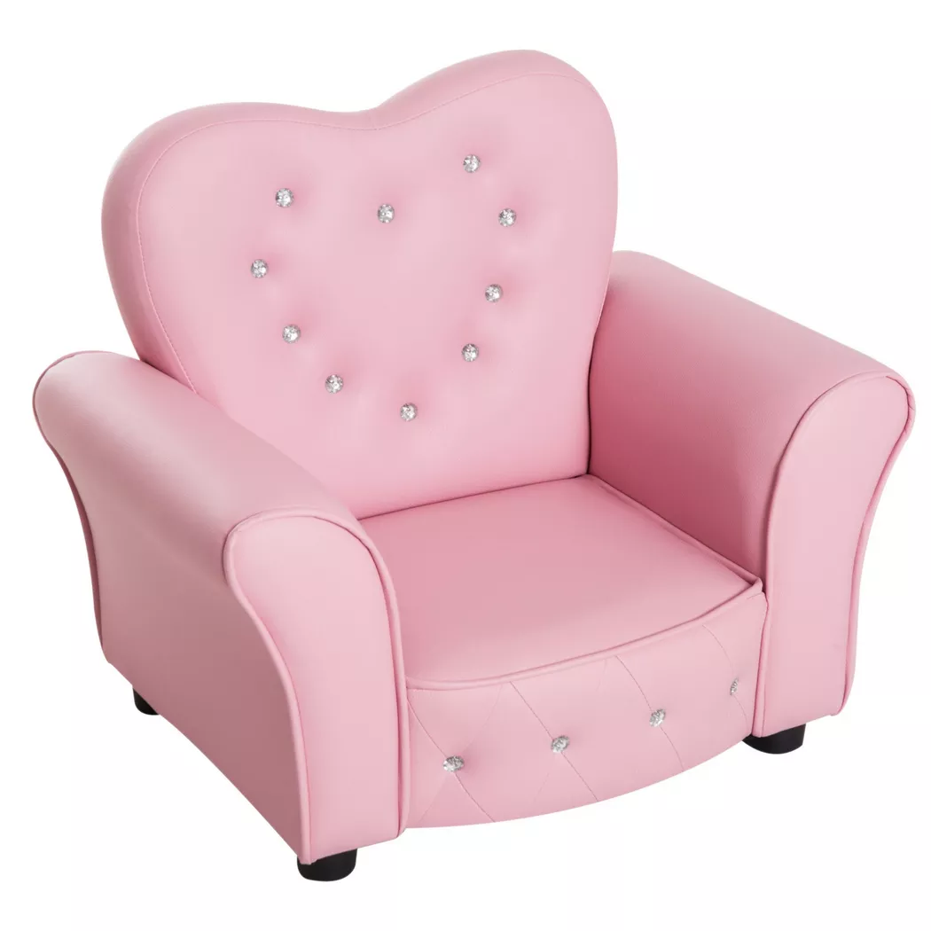 Northio - Poltrona Per Bambini Princess A Forma Di Cuore In Rosa, Divano Per Bambini, Accogliente Divano Per La Cameretta Dei Bambini, L59Xl41,5Xh49 Cm, 40X80CM