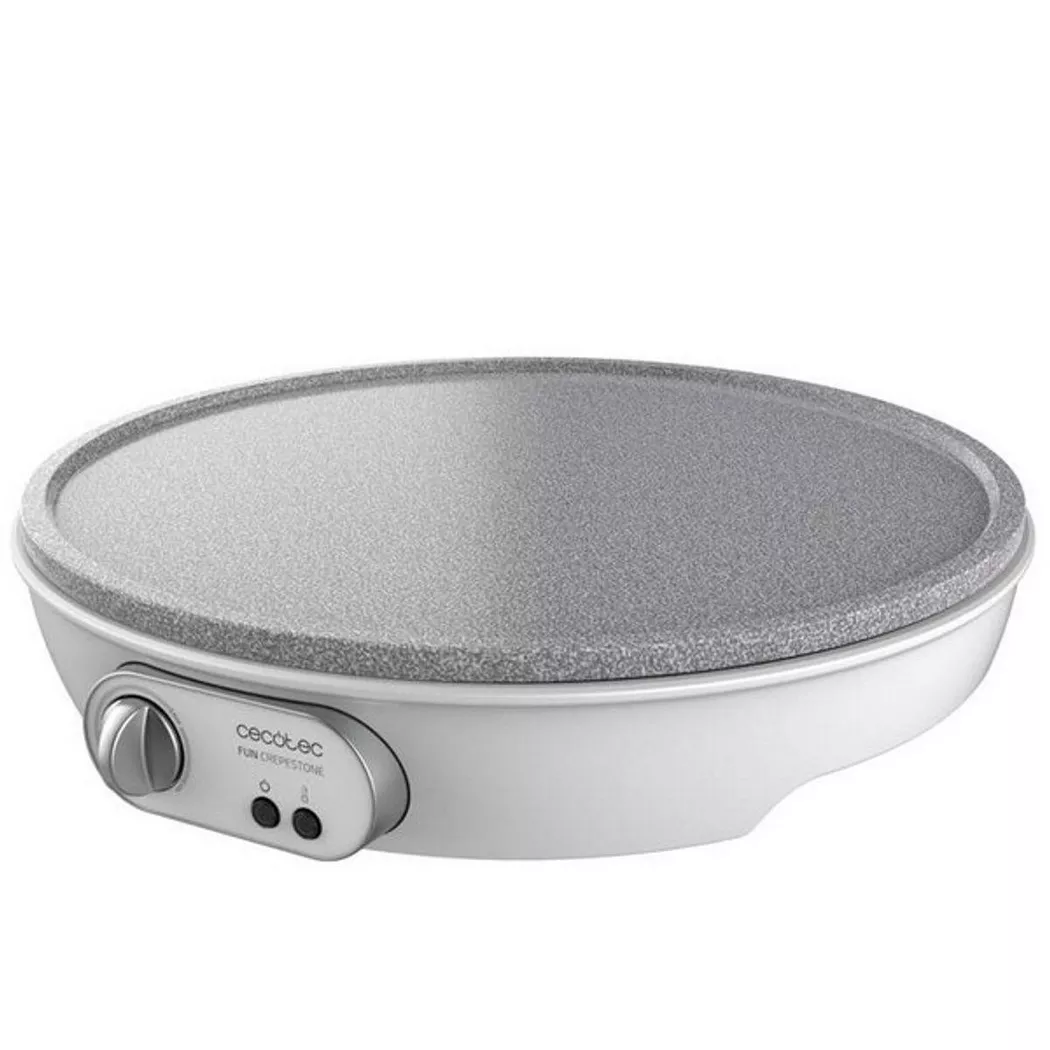 Cecotec Crepera Fun Crepestone. 1000 W, Placa con Revestimiento Antiadherente RockStone, Termostato Regulable