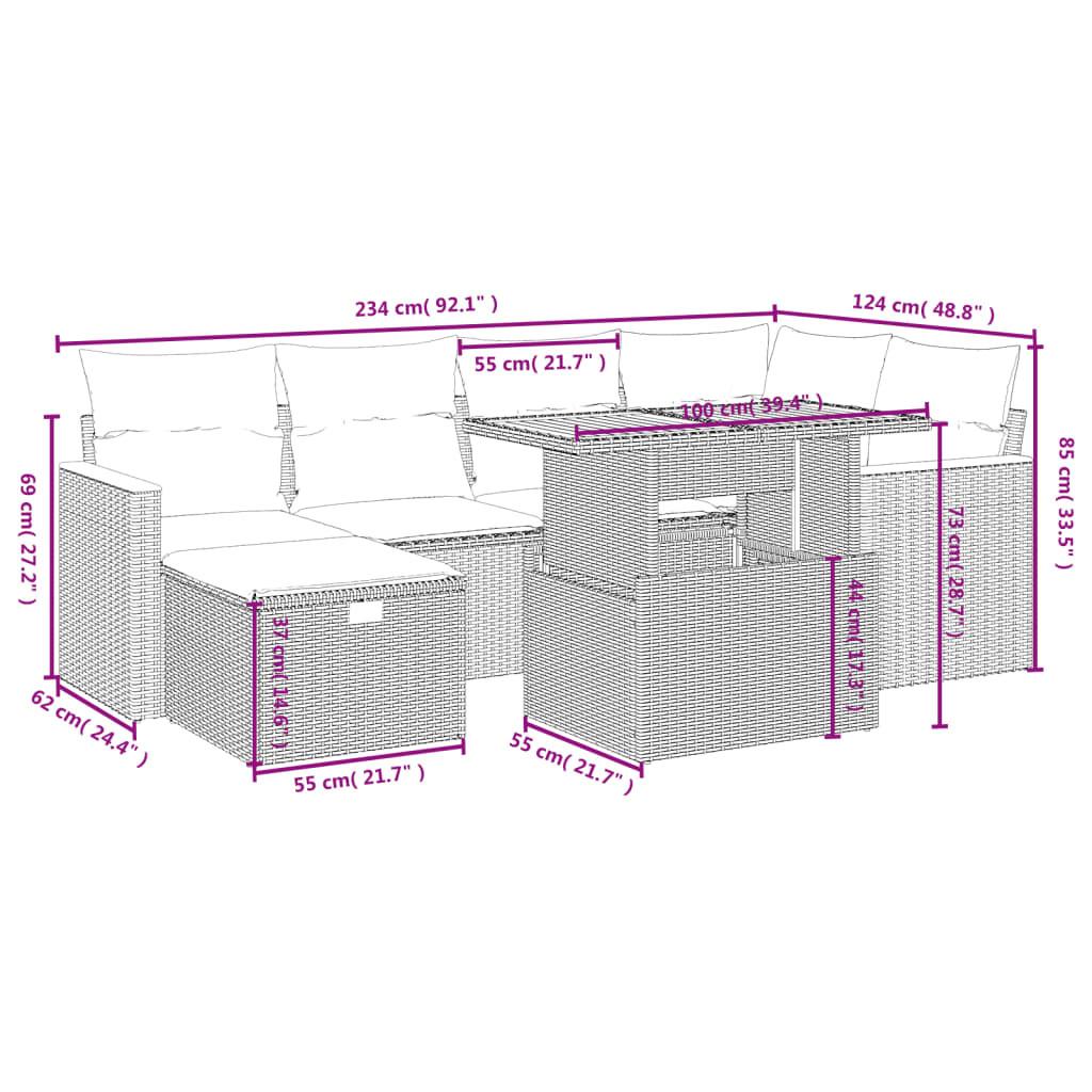 VidaXL Ensemble de canapés de jardin rotin synthétique  