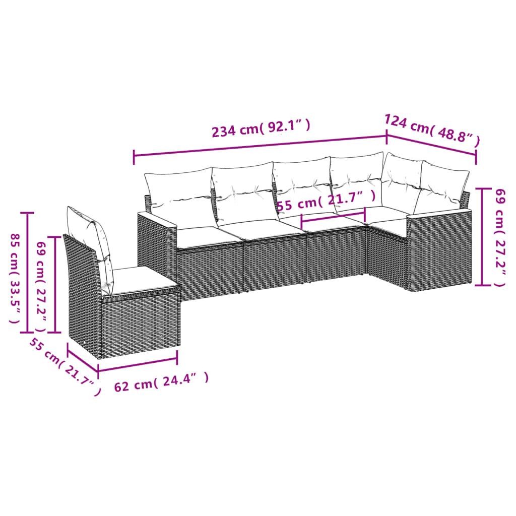 VidaXL set divano da giardino Polirattan  