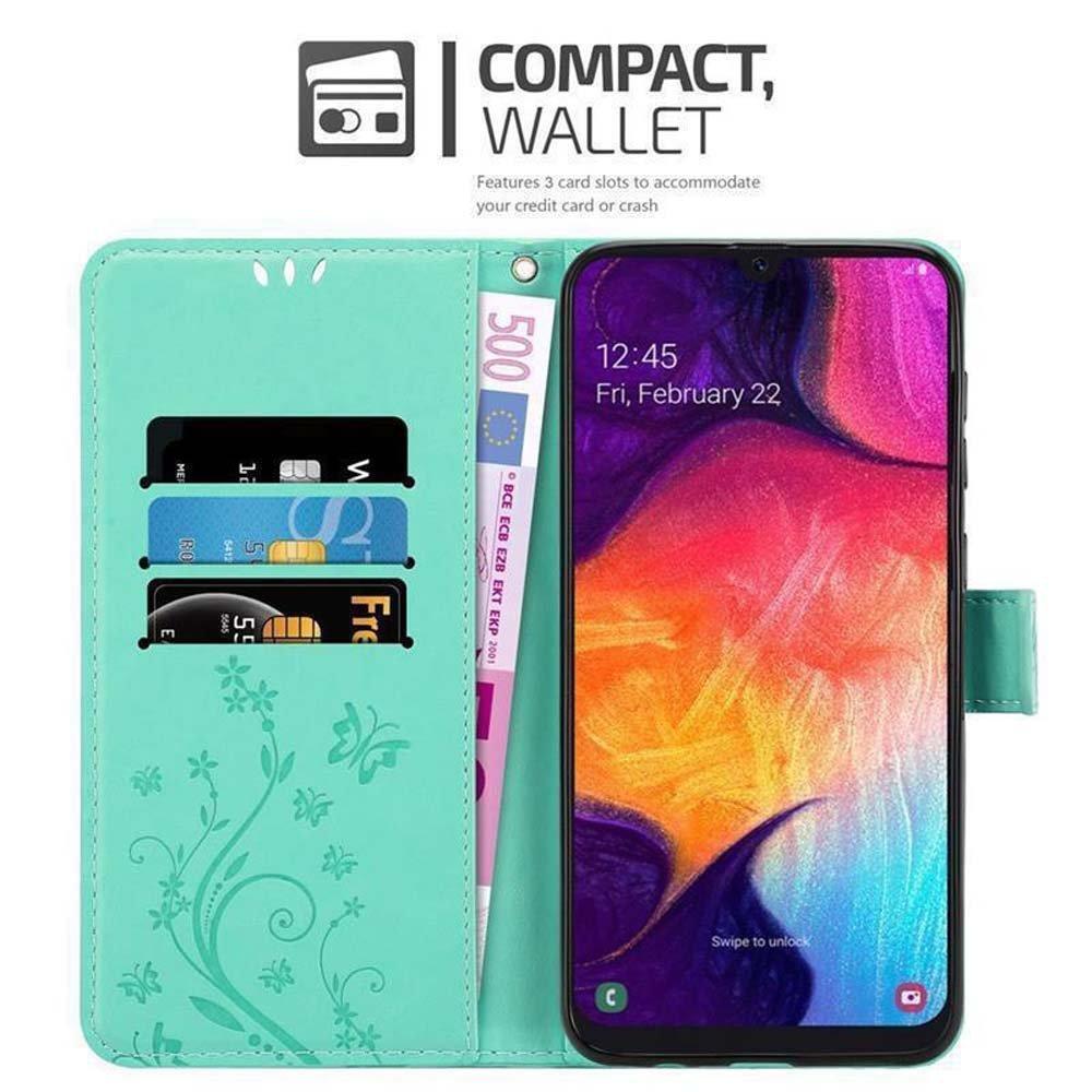 Cadorabo  Hülle für Samsung Galaxy A50 4G / A50s / A30s Blumen Design Magnetverschluss 