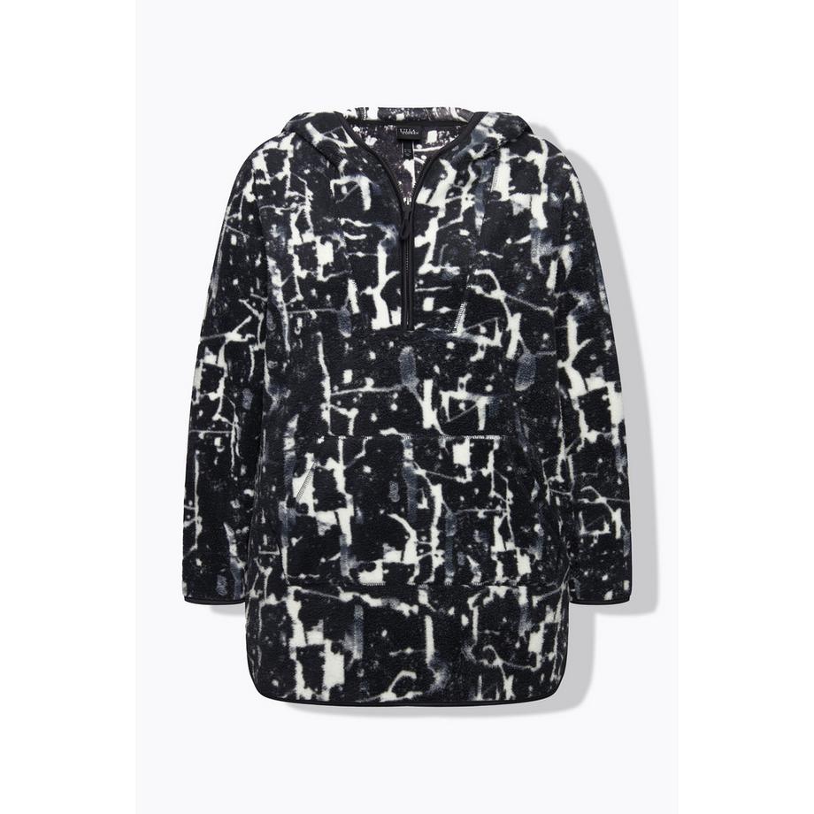 Ulla Popken Pullover lungo in pile teddy Stampa all-over  