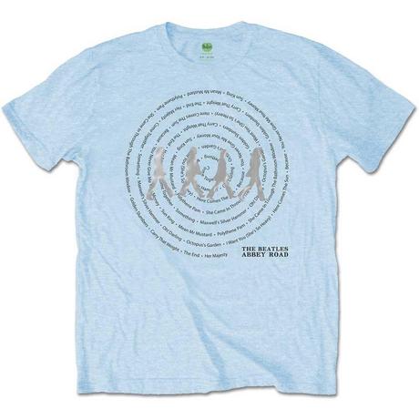 The Beatles  Tshirt ABBEY ROAD SONGS SWIRL 