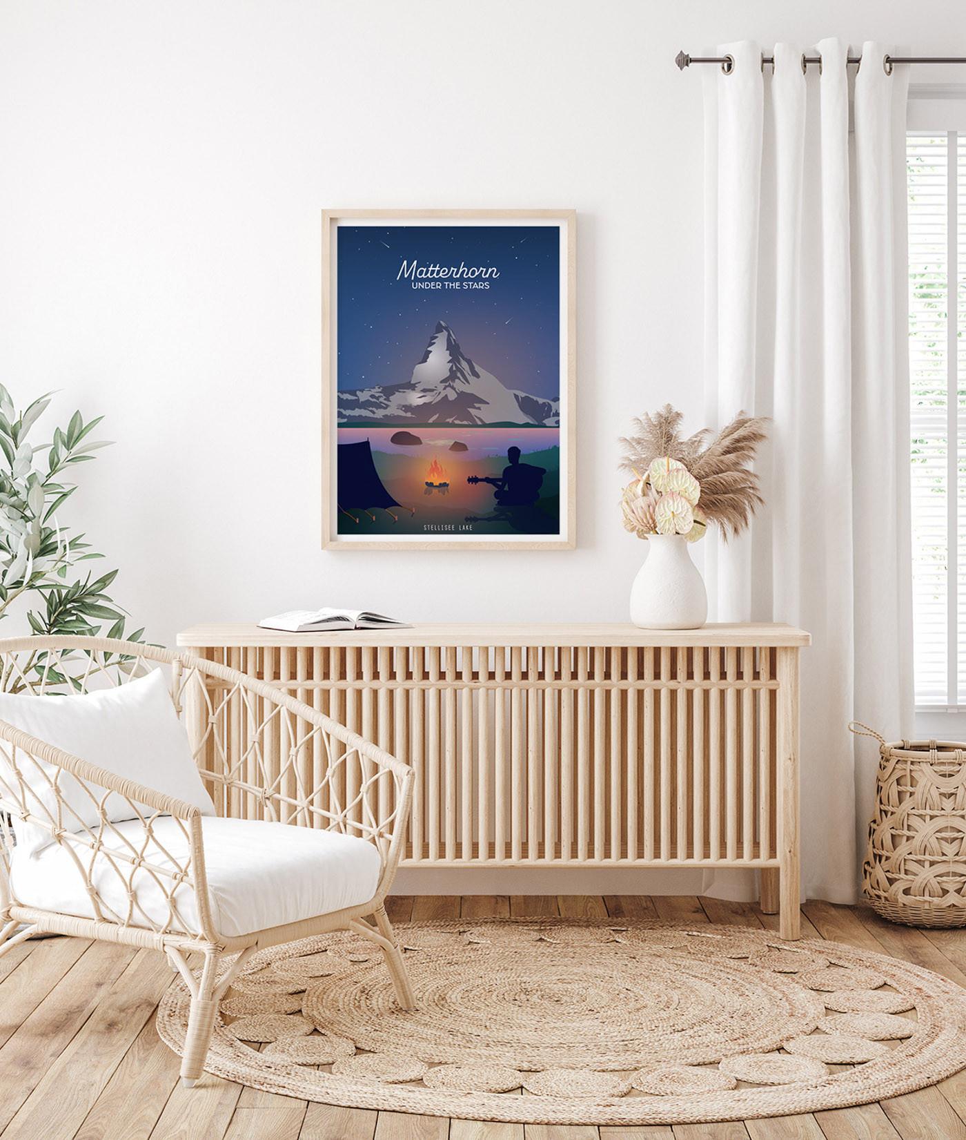 La-Jonx Matterhorn sous les étoiles - Poster  