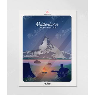 La-Jonx Matterhorn sous les étoiles - Poster  