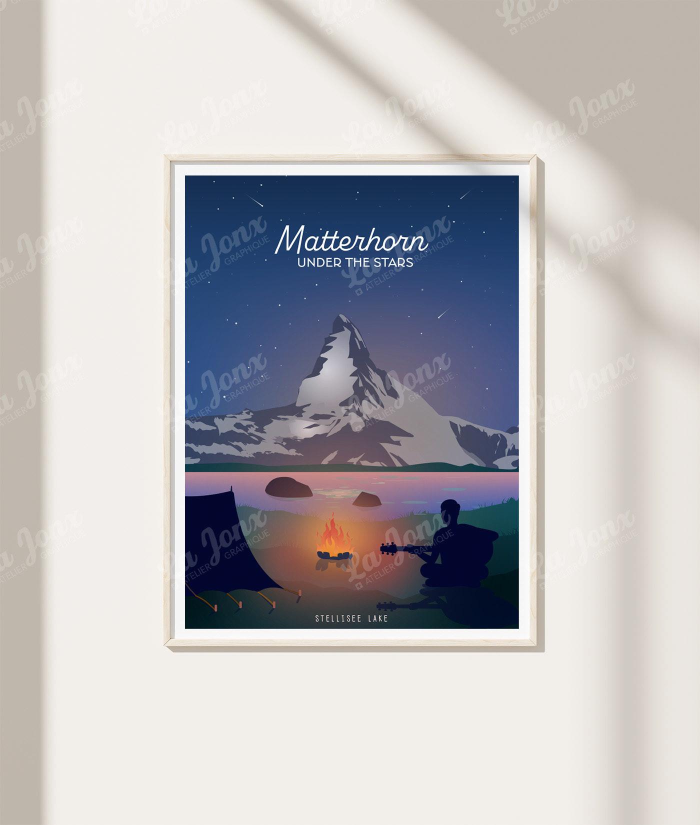 La-Jonx Matterhorn sous les étoiles - Poster  