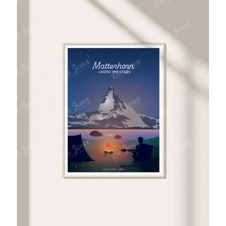 La-Jonx Matterhorn sous les étoiles - Poster  