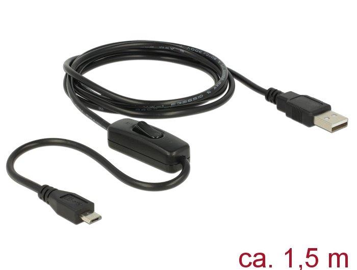 Image of 84803 USB Kabel 1,5 m USB 2.0 USB A Micro-USB B Schwarz