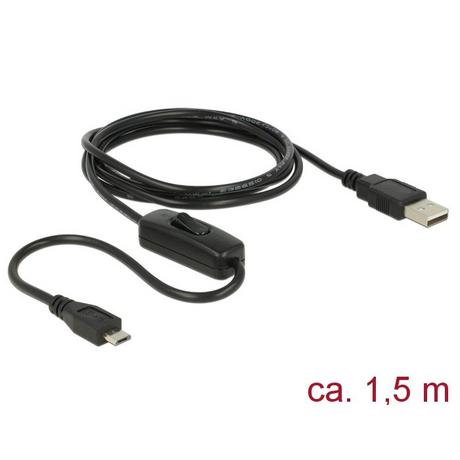 DeLock  84803 cavo USB 1,5 m USB 2.0 USB A Micro-USB B Nero 