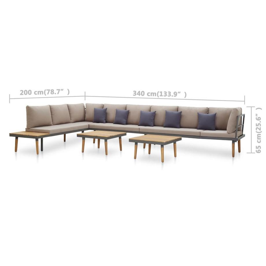 VidaXL Ensemble de salon de jardin bois  