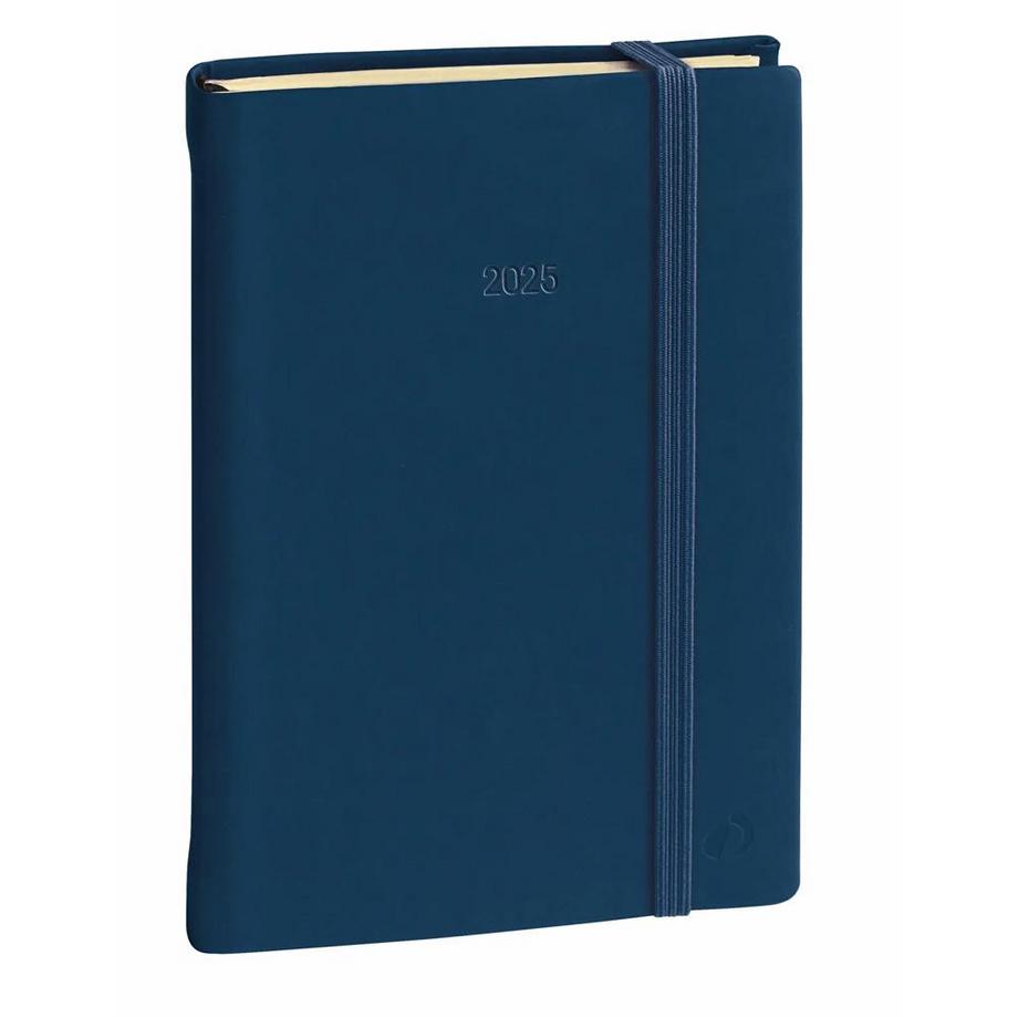 Quo Vadis - Agenda - 2025 - Daily 24 - Journalier - Multilingue - Silk - Bleu - 12 mois de janvier à décembre - 16x24 cm - Papier Clairefontaine ivoire - Fabrication française