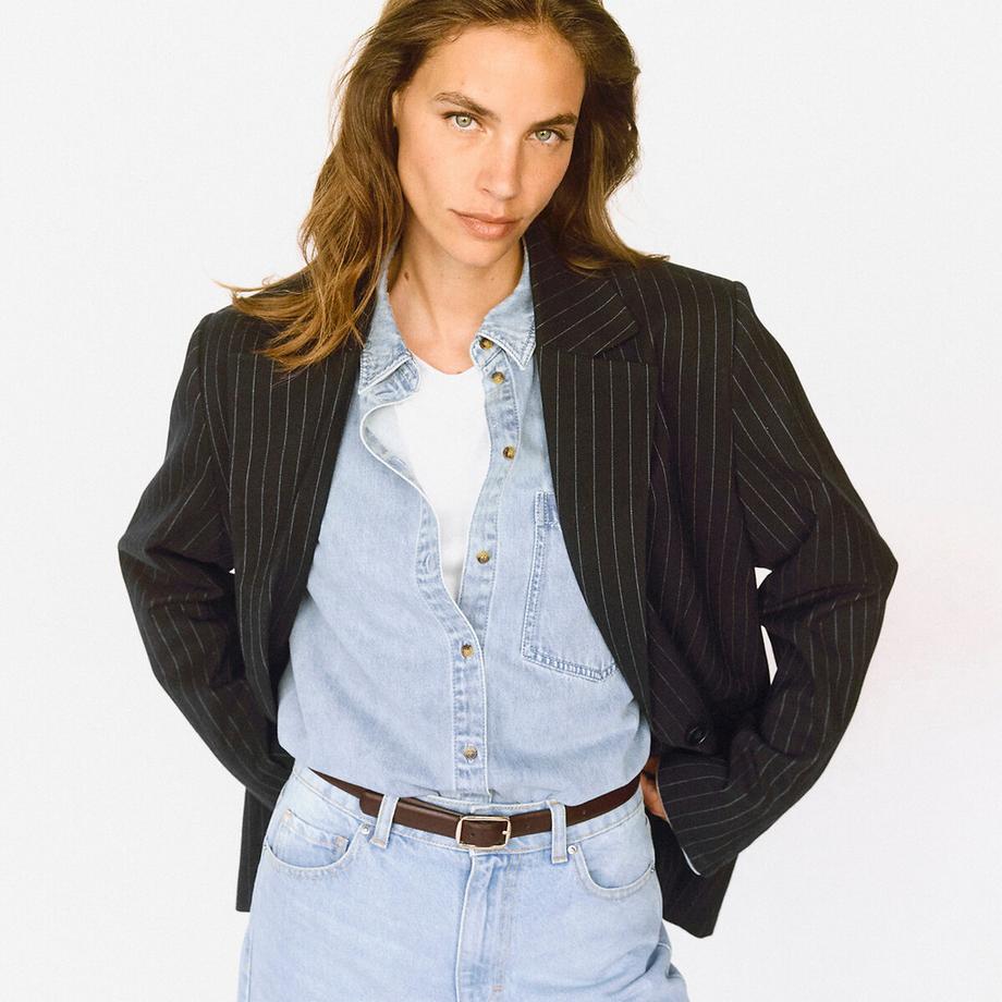 La Redoute Collections Blazer Lungo Oversize Gessato  