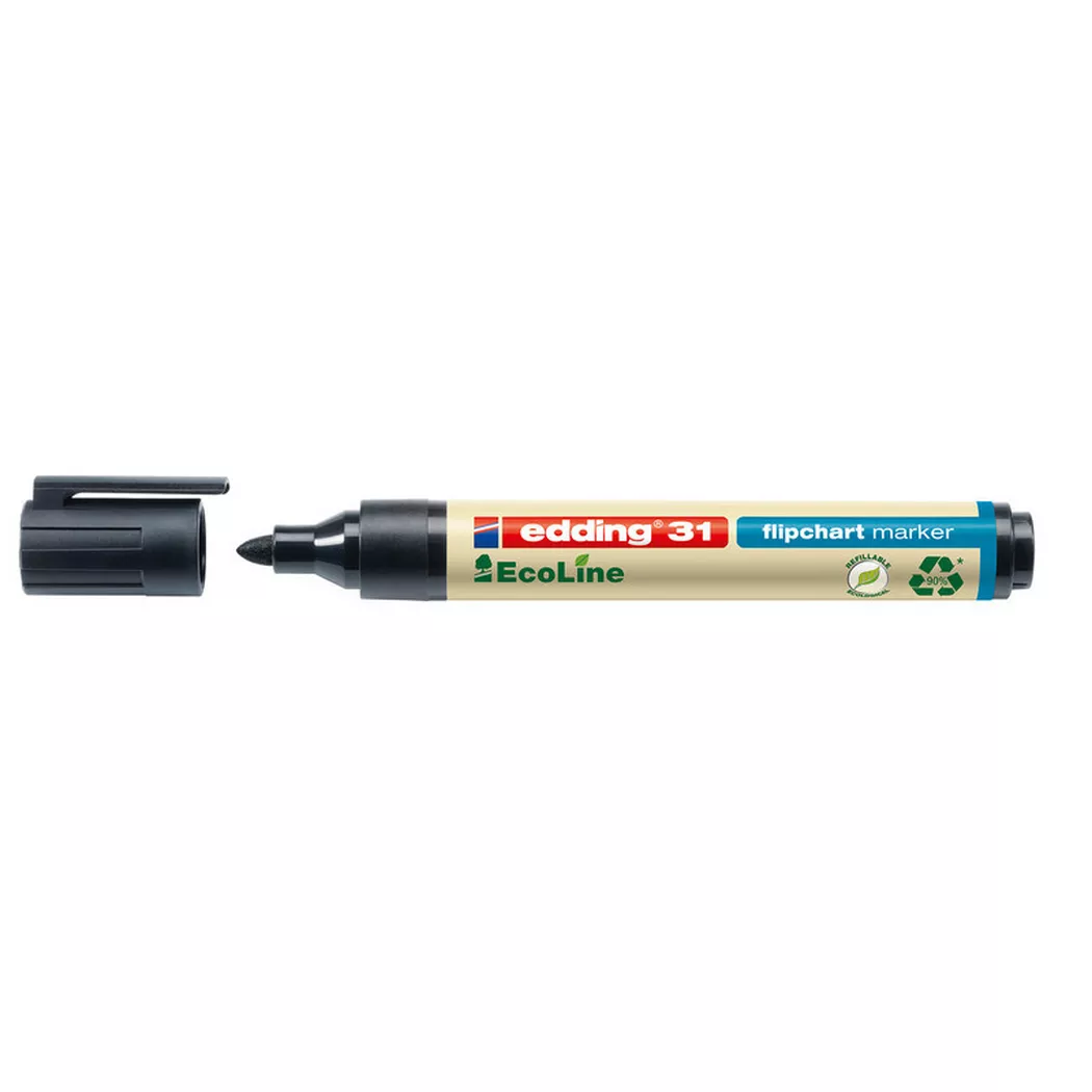 edding 31 Ecoline Flipchart Marker Black 4-31001
