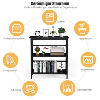 B2X Konsolentisch aus Holz mit Kippschutz & Stabilem Rahmen Moderner Beistelltisch 79 x 32 x 86 cm Schwarz  