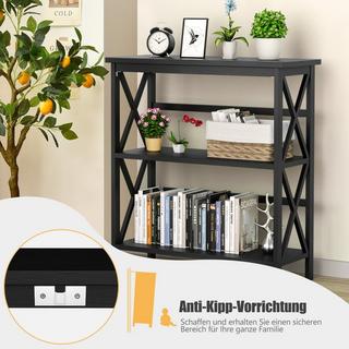 B2X Konsolentisch aus Holz mit Kippschutz & Stabilem Rahmen Moderner Beistelltisch 79 x 32 x 86 cm Schwarz  